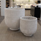 Irina Textured Cylinder Planters with Recessed Pedestal Base (Set of 2)