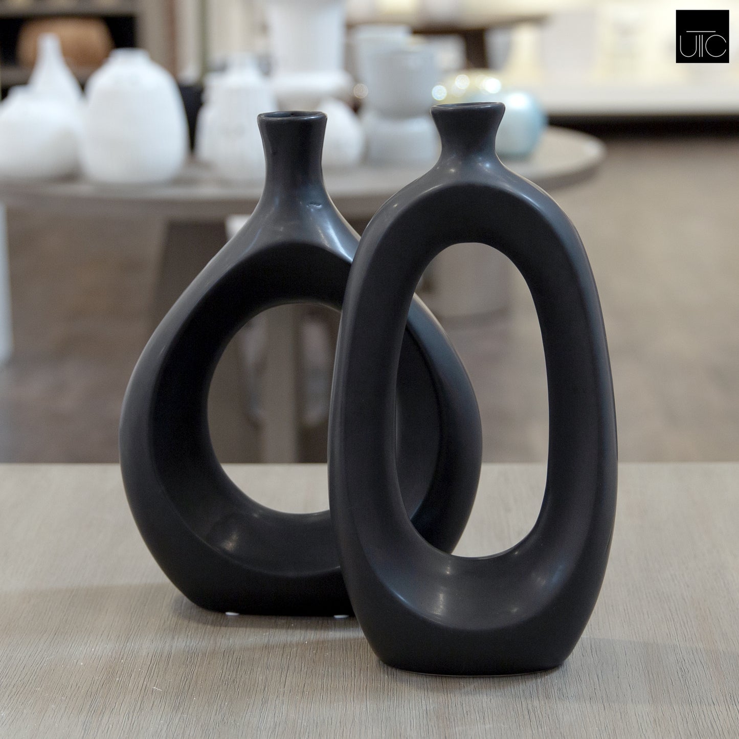 Nelya Sculptural Donut Ceramic Vase