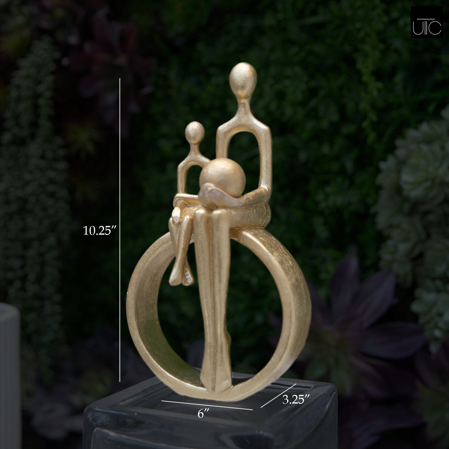 Gaian Mother and Child Resin Gold Figurine