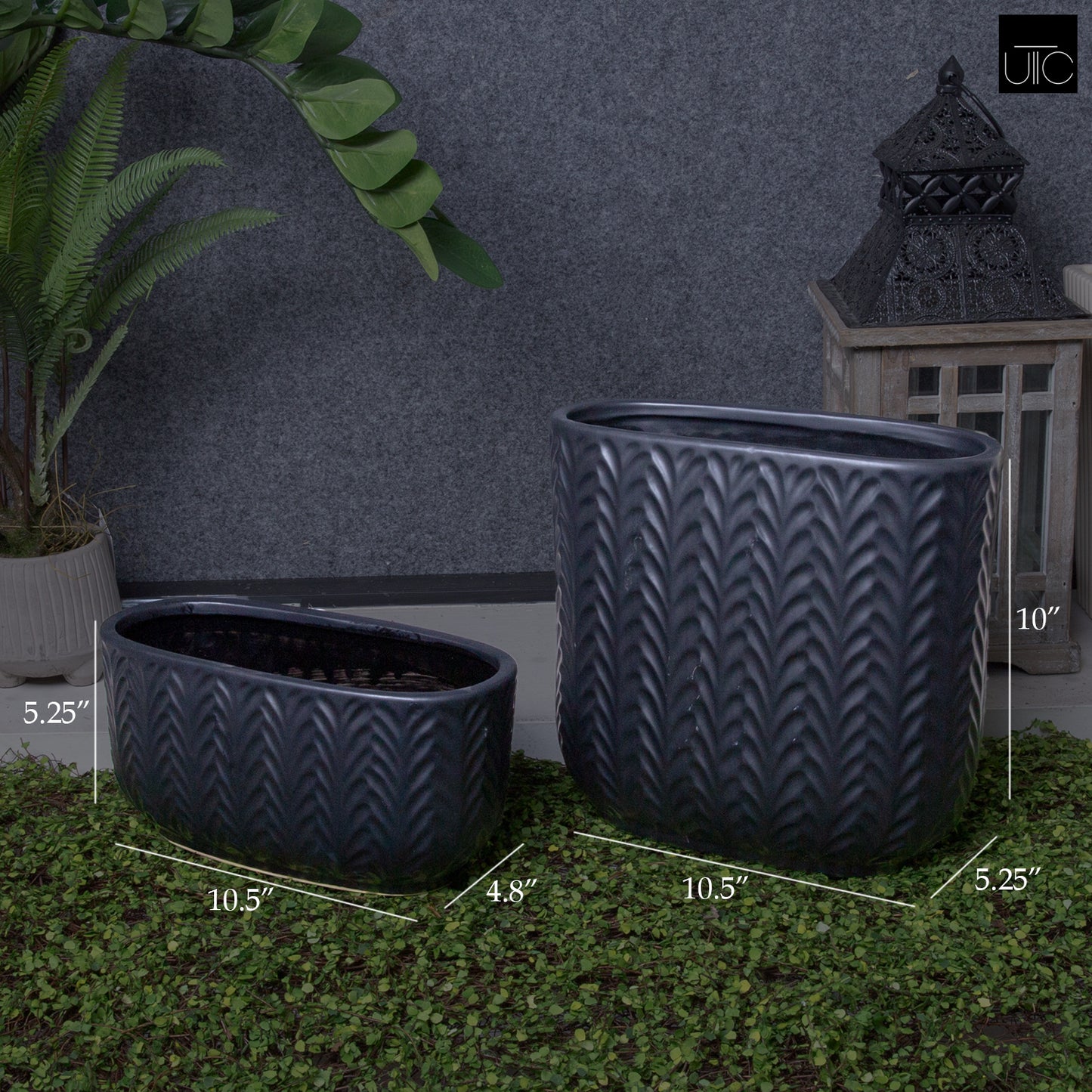 Quade Oval Ceramic Pot