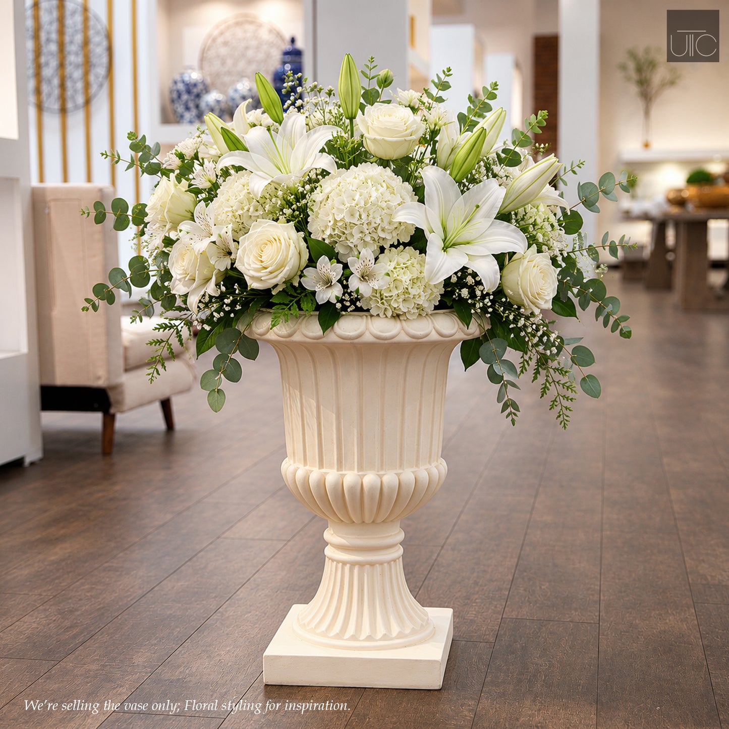 Ora Antique-Style Fiberglass Urn Planter