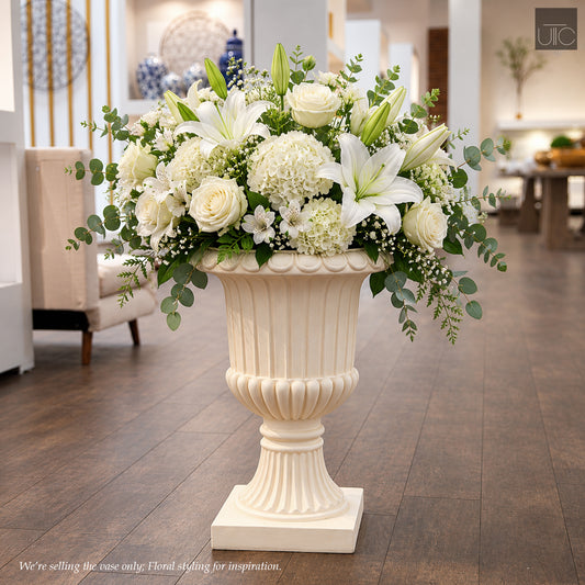Ora Antique-Style Fiberglass Urn Planter