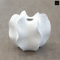 Freya Four-Lobe Sculptural Ceramic Vase with Draped-Leaf Texture