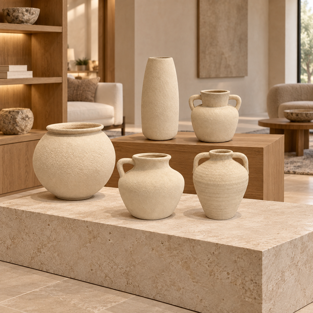 Molly Rolled-Rim Ceramic Vase