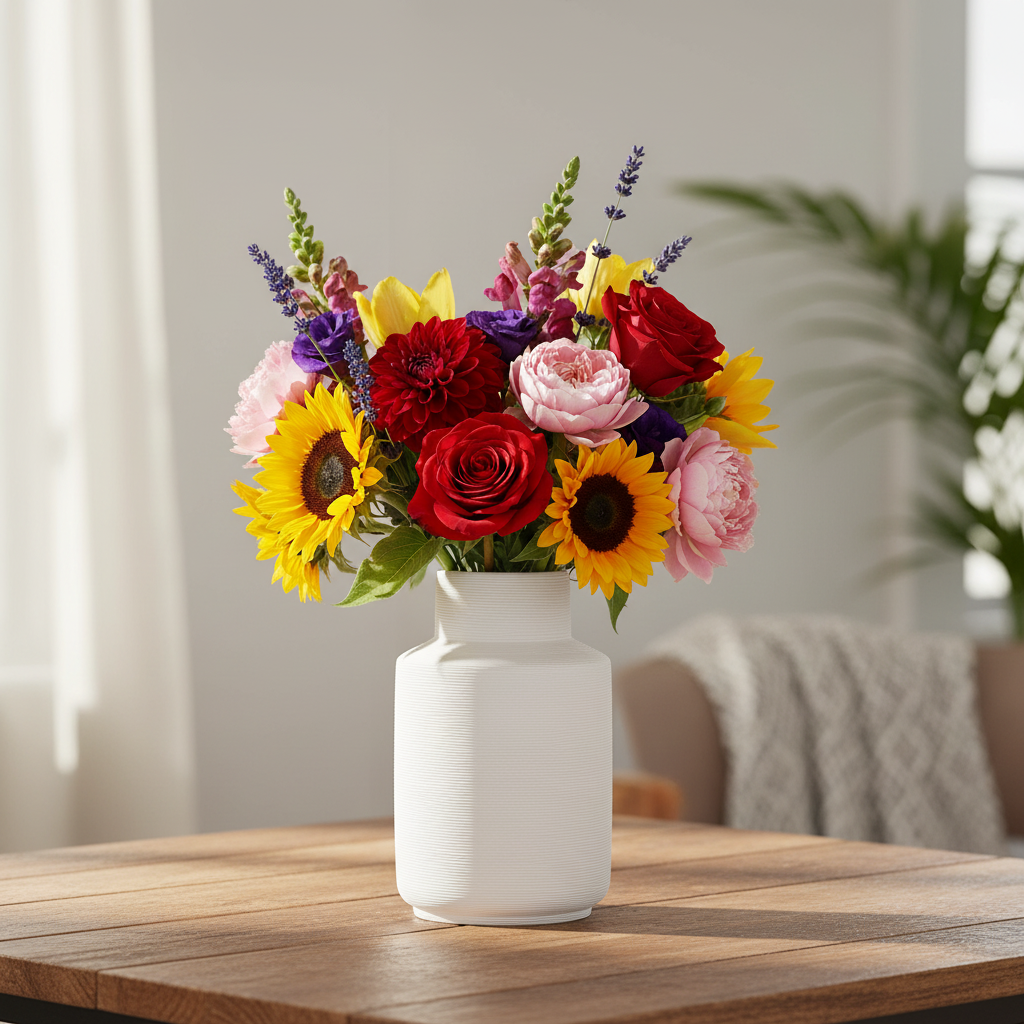 Veronica Ribbed Ceramic Milk-Jar Vase
