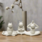 Ethelyn Ceramic Meditating Frog Figurines in Yoga Poses Set (Set of 3)