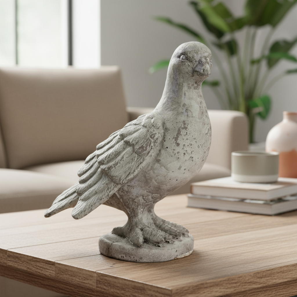 Quillen Cement Cardinal Bird Figurine