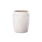 Addie Cement Round Pot with Embossed Stripe Pattern Design