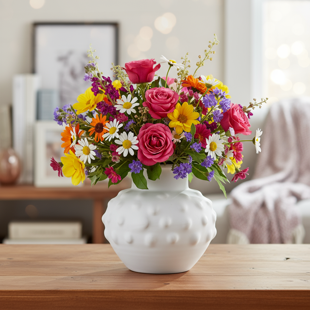 Ginny Ceramic Round Vase