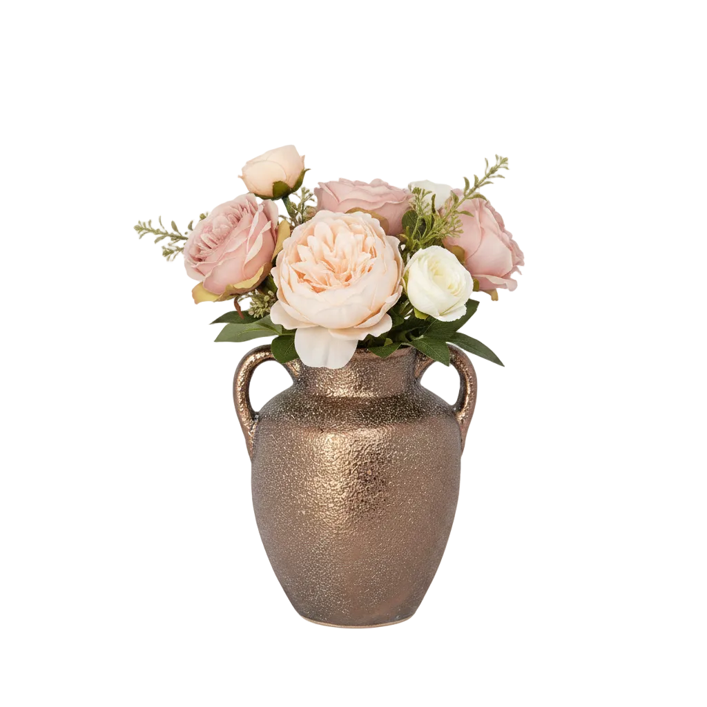 Finja Ceramic Amphora Vase with Lava Texture