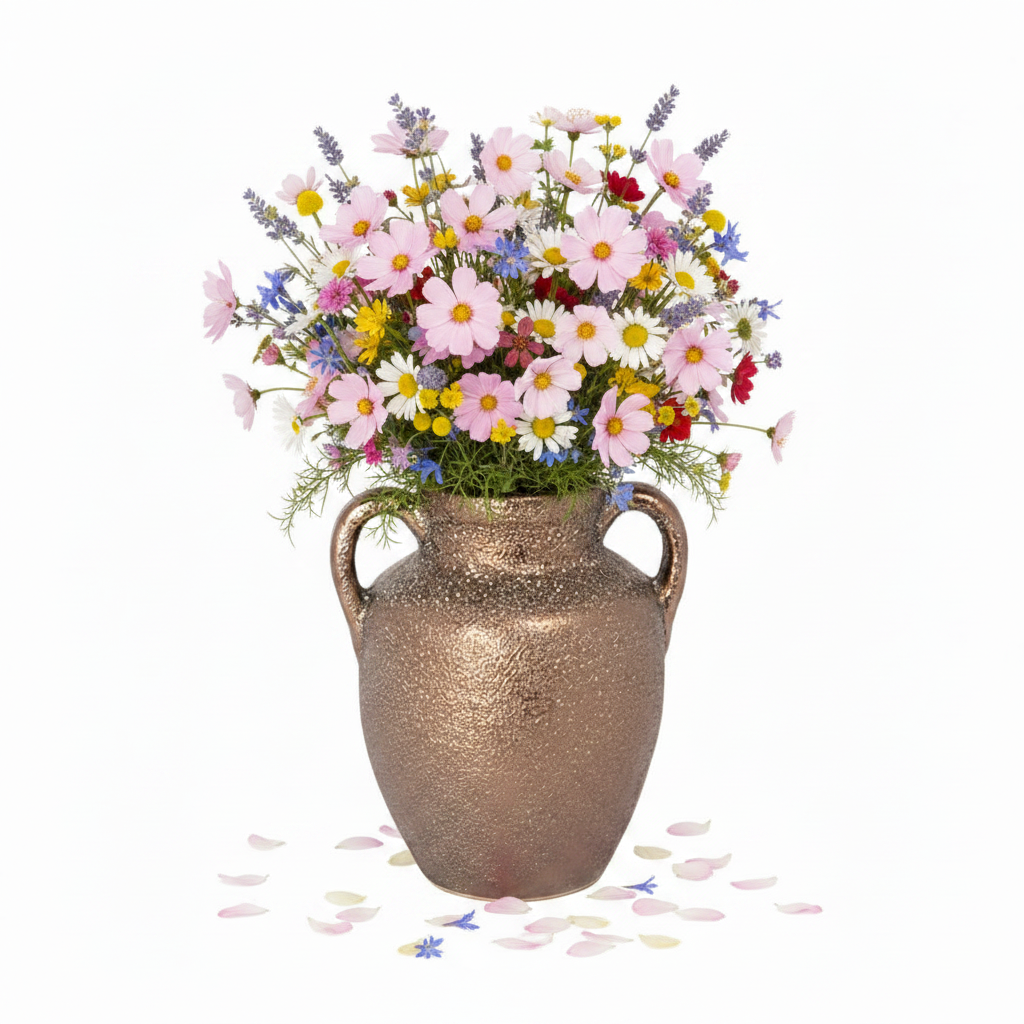 Finja Ceramic Amphora Vase with Lava Texture