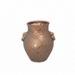 Bronze-colored decorative vase with a textured surface on a white background