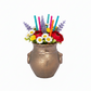 Silvania Ceramic Lava Texture Amphora Urn Vase with Decorative Loop Handles