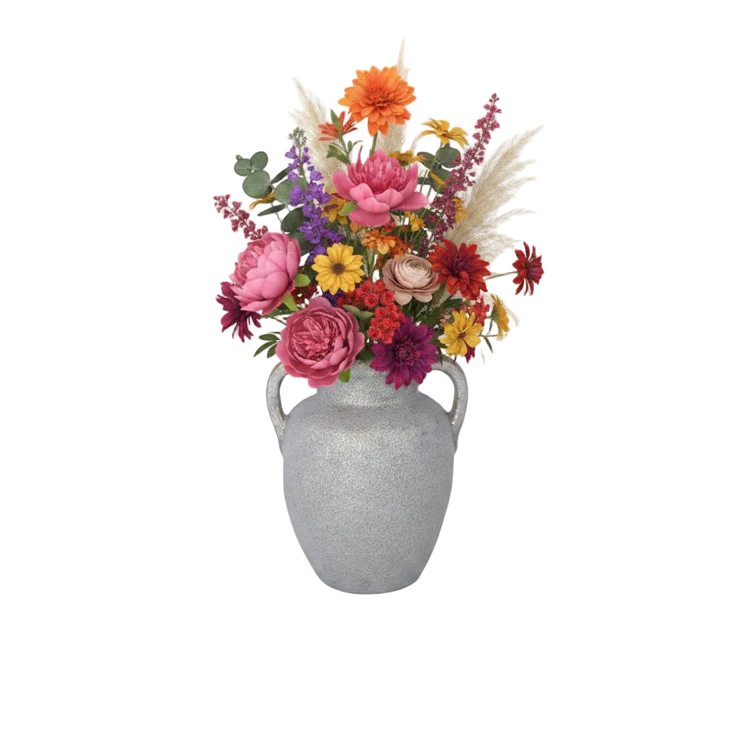 Finja Ceramic Amphora Vase with Lava Texture