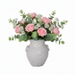 Silvania Ceramic Lava Texture Amphora Urn Vase with Decorative Loop Handles