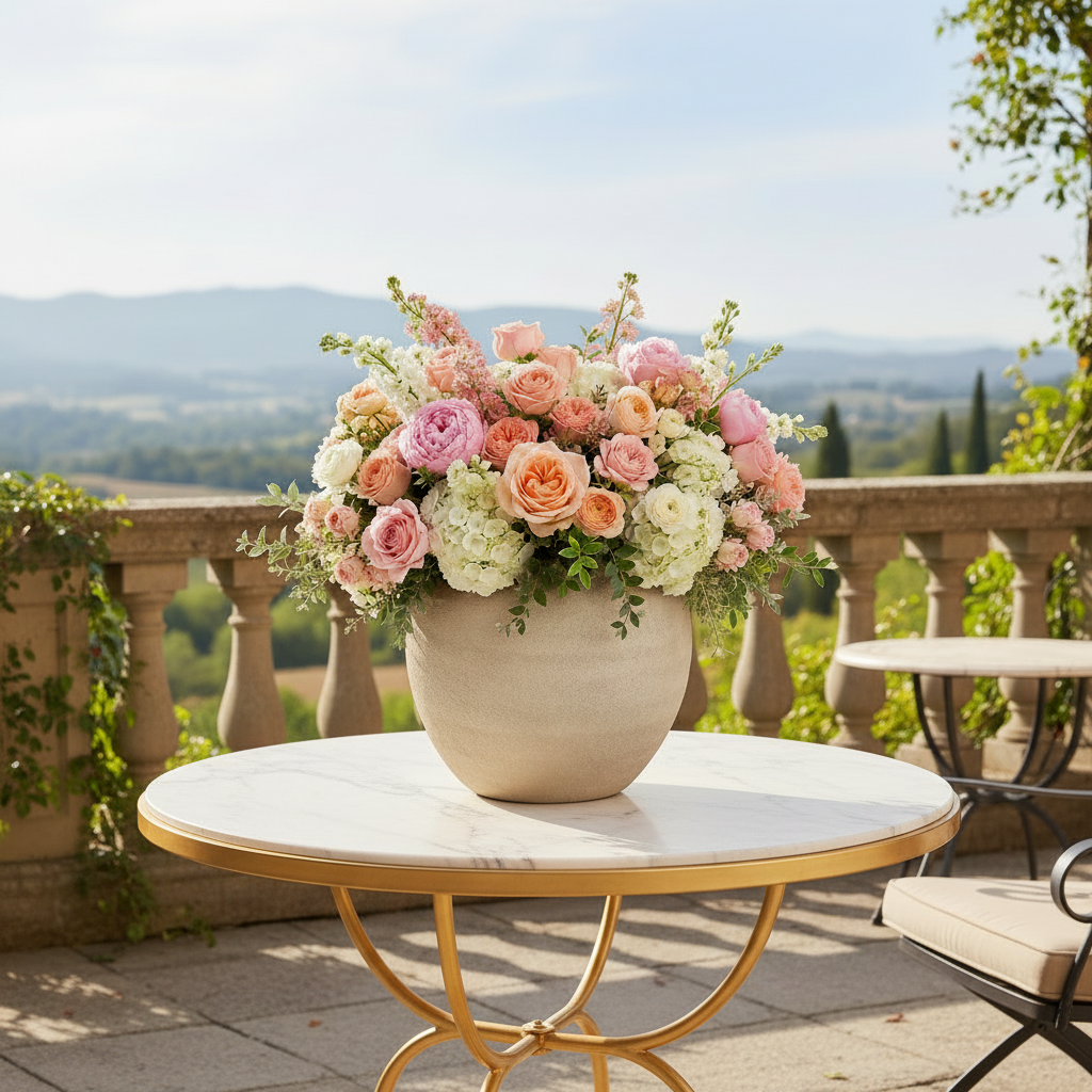 Danya Textured Round Ceramic Vase