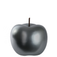 Gray apple-shaped candle on a white background