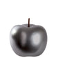 Metallic silver apple on a white background