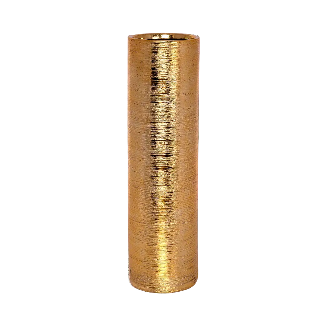 Kaelor Brushed Gold Ceramic Vase