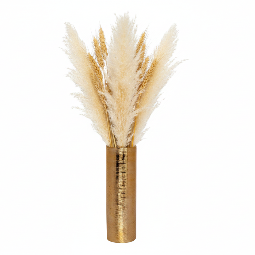 Kaelor Brushed Gold Ceramic Vase