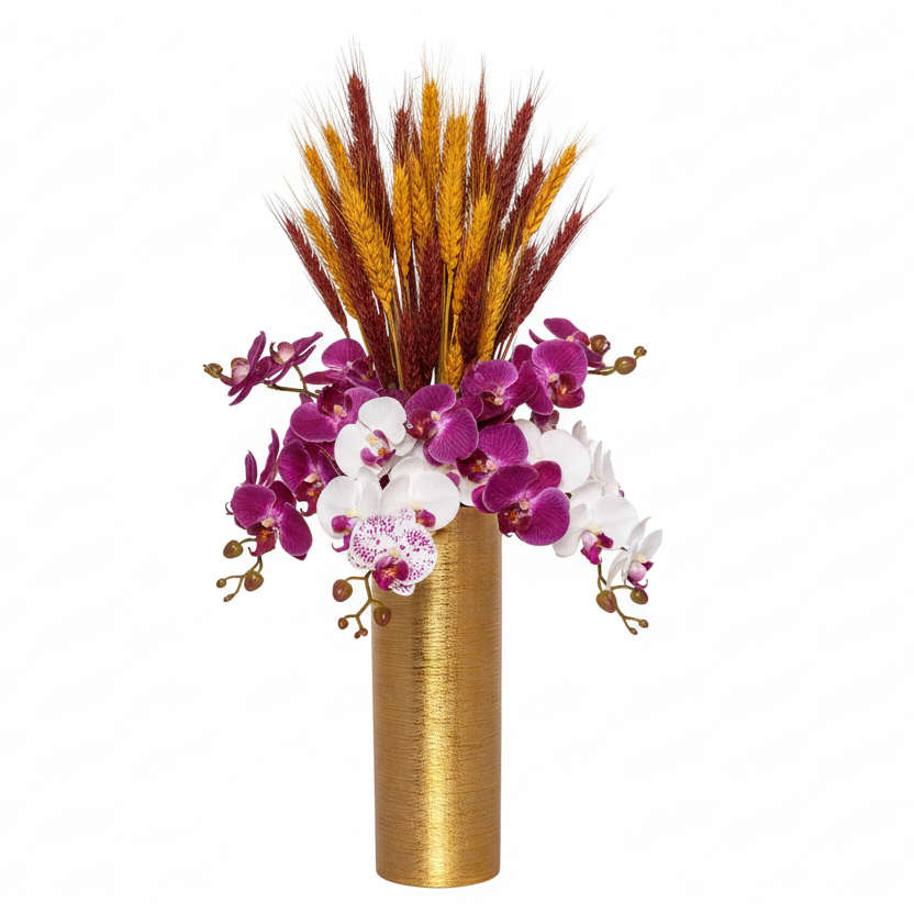 Kaelor Brushed Gold Ceramic Vase
