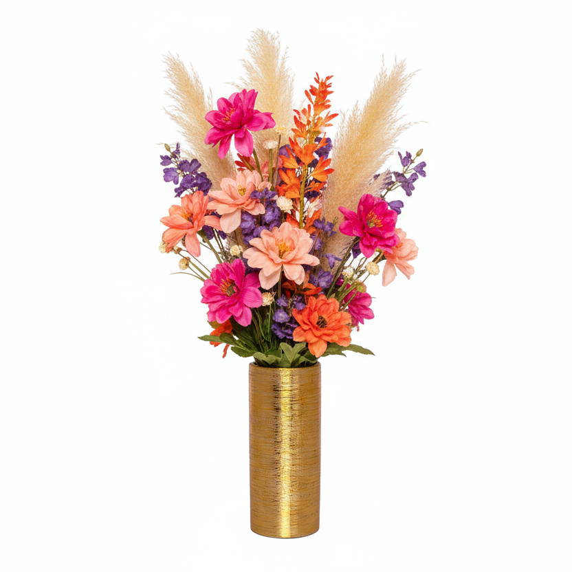 Kaelor Brushed Gold Ceramic Vase
