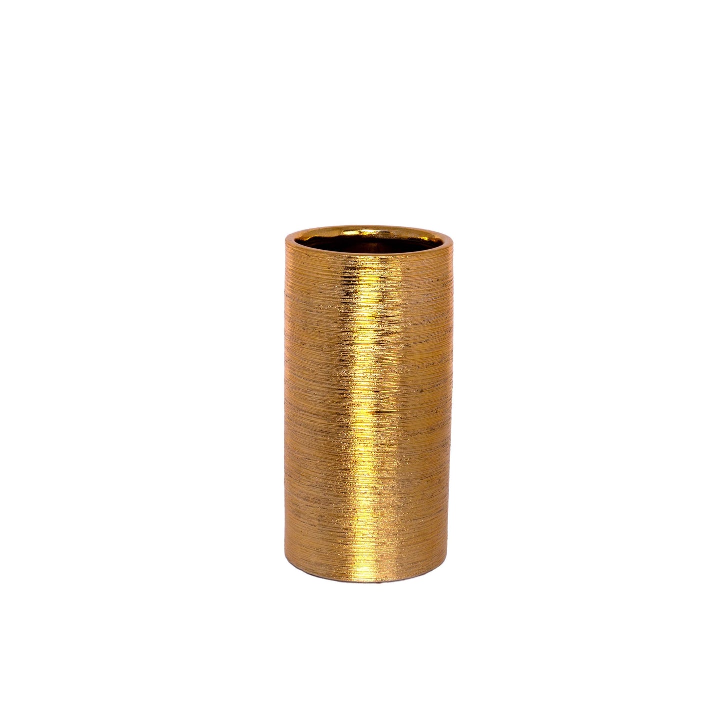 Kaelor Brushed Gold Ceramic Vase