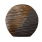 Ceramic Round Shape Two-Ton Glazed  Body Electroplated Copper and Gun Metal Finish