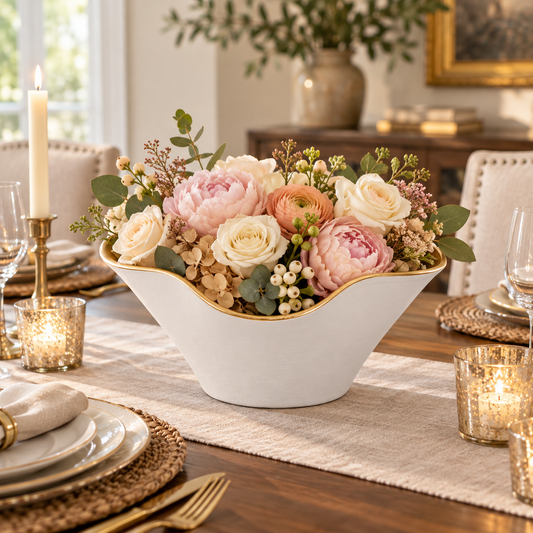 Galenne Curved Ceramic Vase