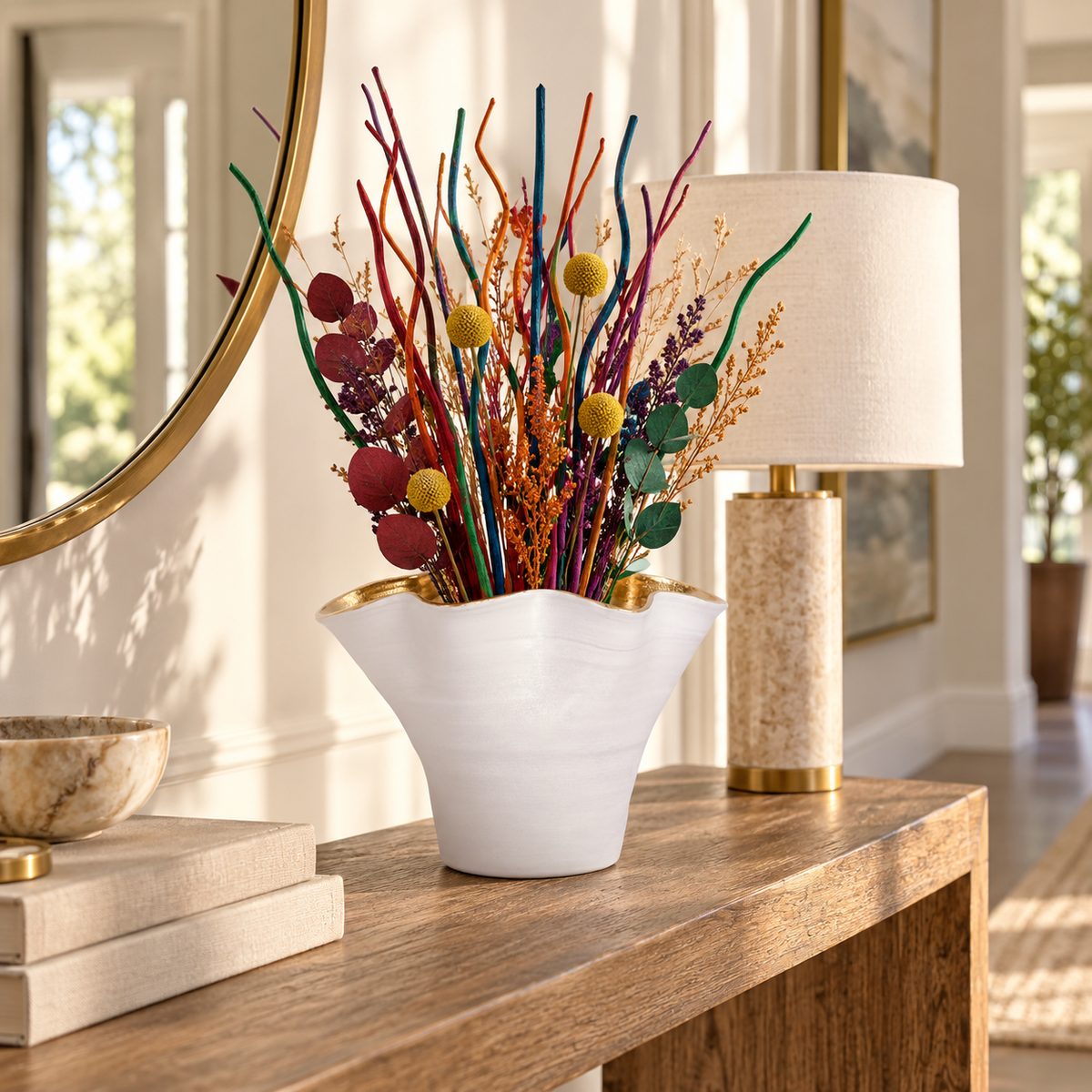 Ulysse Ruffled Rim Ceramic Vase