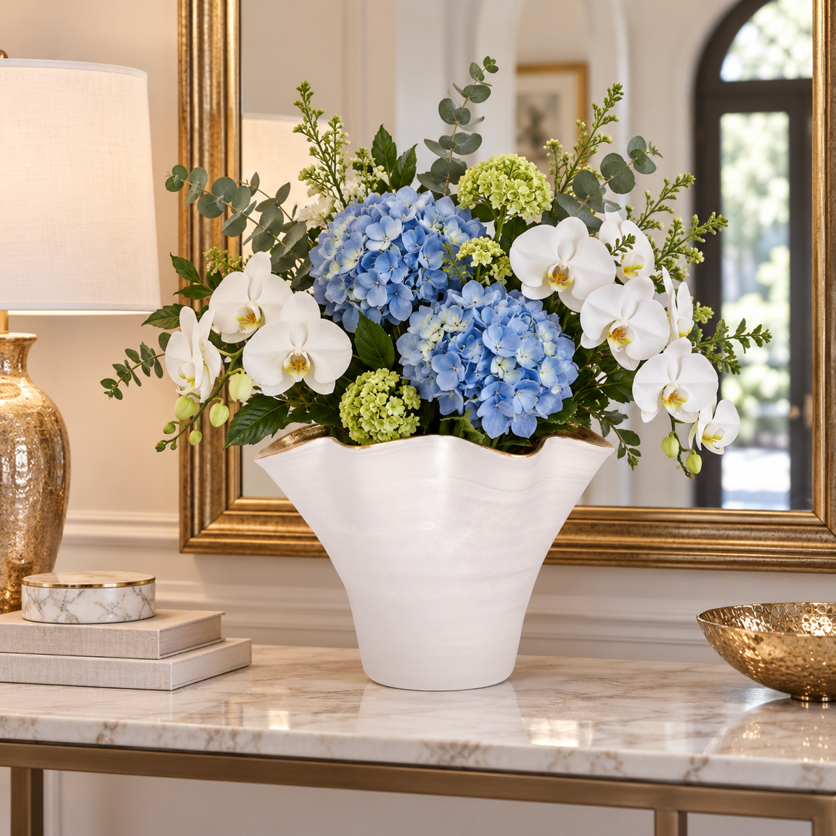 Ulysse Ruffled Rim Ceramic Vase