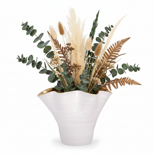 Ulysse Ruffled Rim Ceramic Vase