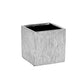 Square gray planter on a white background