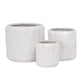 Vara Embossed White Ceramic Pot Set (Set of 3)