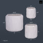 Vara Embossed White Ceramic Pot Set (Set of 3)