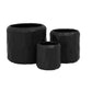 Vara Embossed White Ceramic Pot Set (Set of 3)