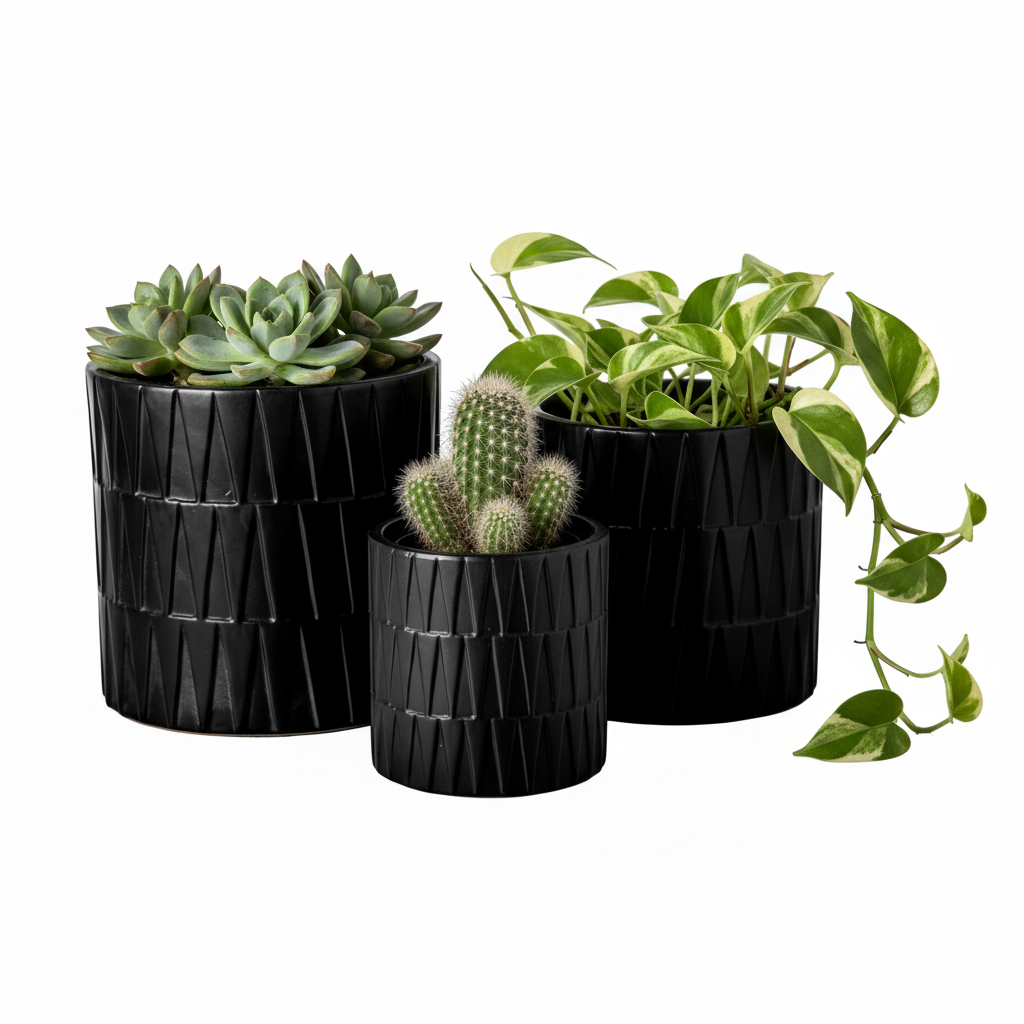Avelora Embossed Ceramic Pot Set