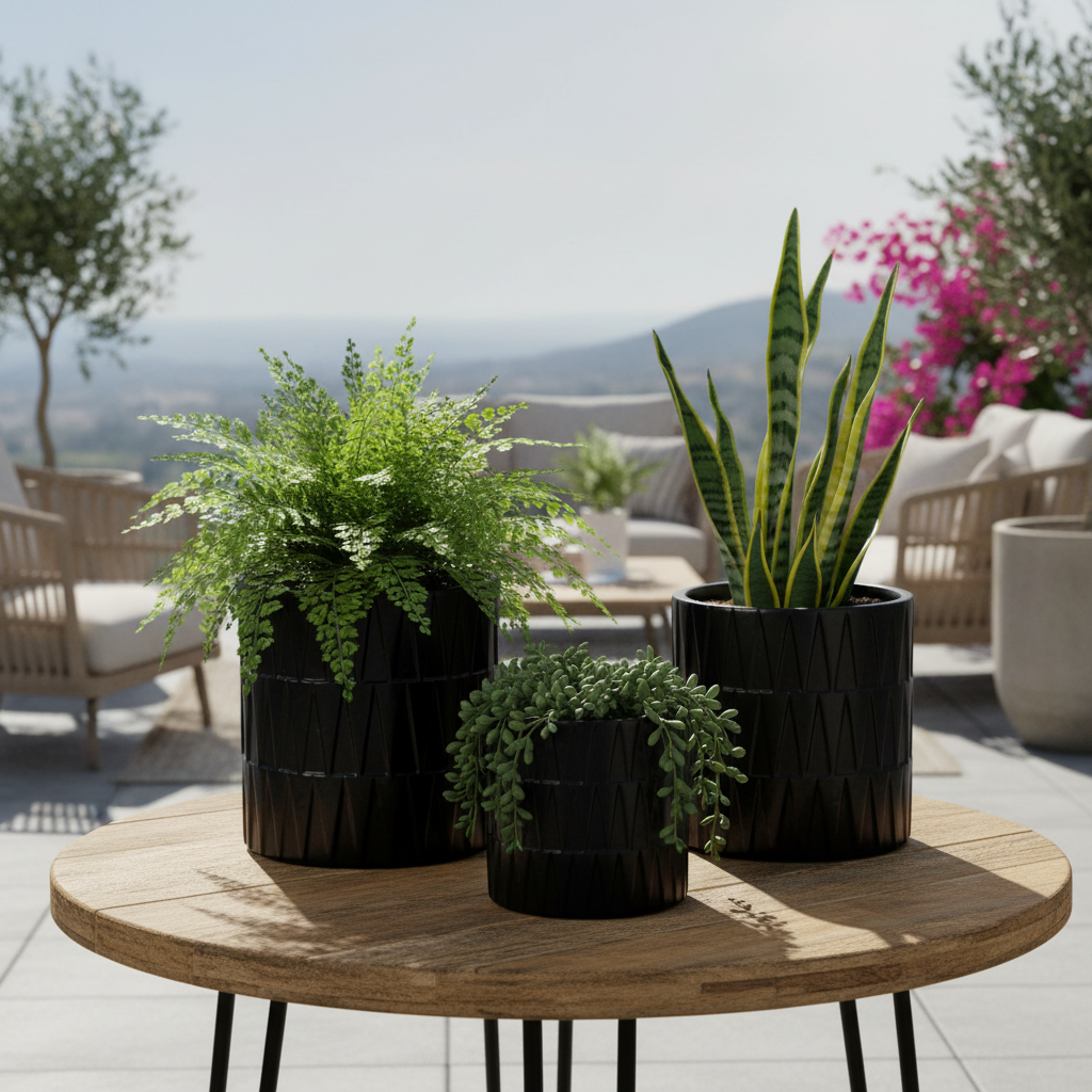 Avelora Embossed Ceramic Pot Set