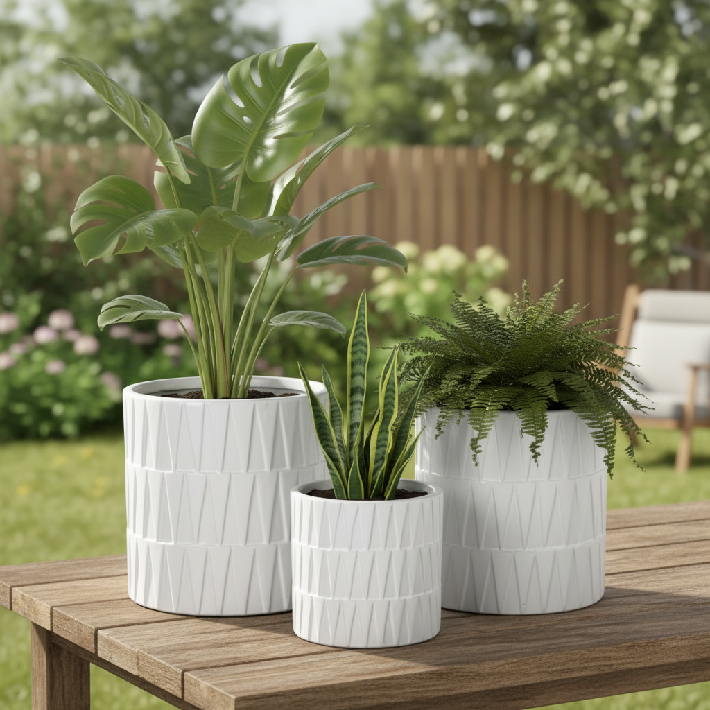 Avelora Embossed Ceramic Pot Set