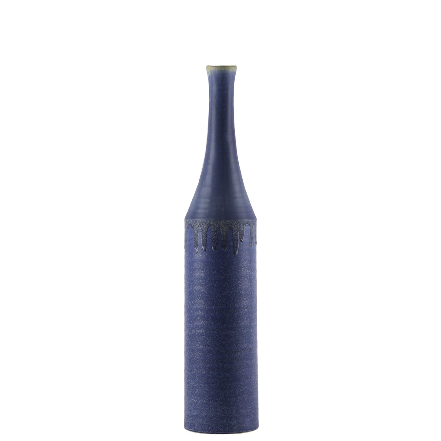 Nora Navy Ceramic Drip Rim Vases