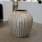 Darice Ribbed Ceramic Decorative Vase