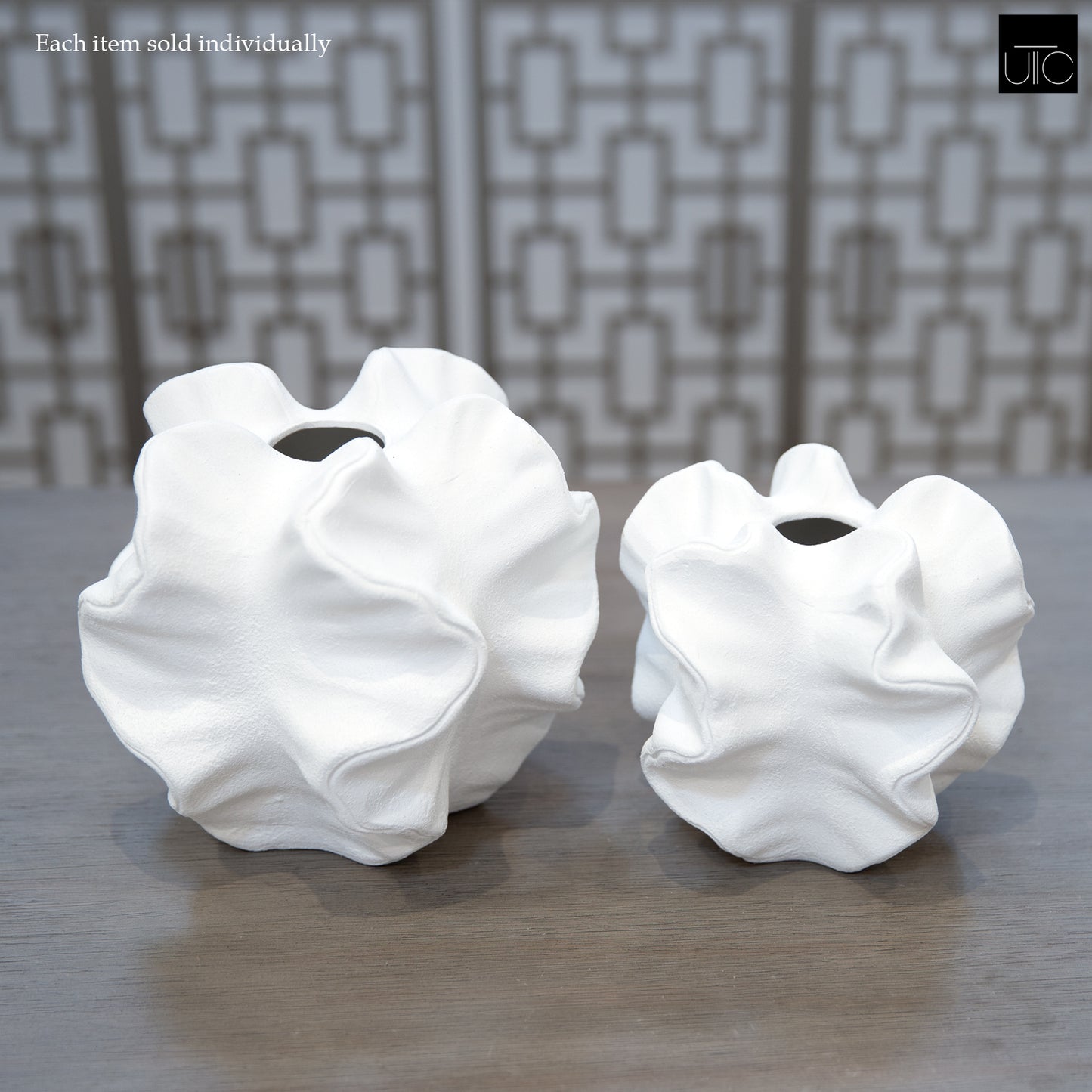 Odessa Ruffled Lobe Ceramic Floral Vase