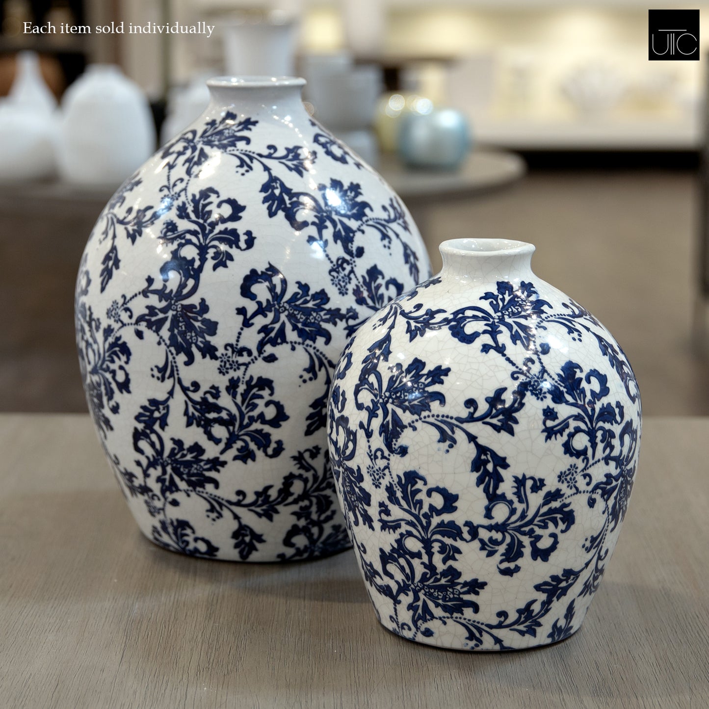 Vlada Chinoiserie Ginger Jar Style Ceramic Vase