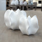 Freya Four-Lobe Sculptural Ceramic Vase with Draped-Leaf Texture