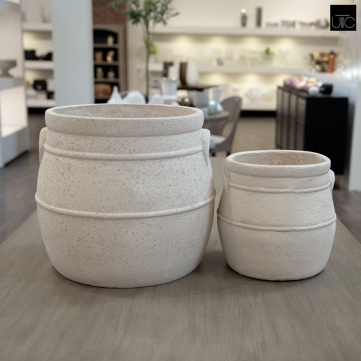 Evgen Rustic Barrel Planter Set (Set of 2)