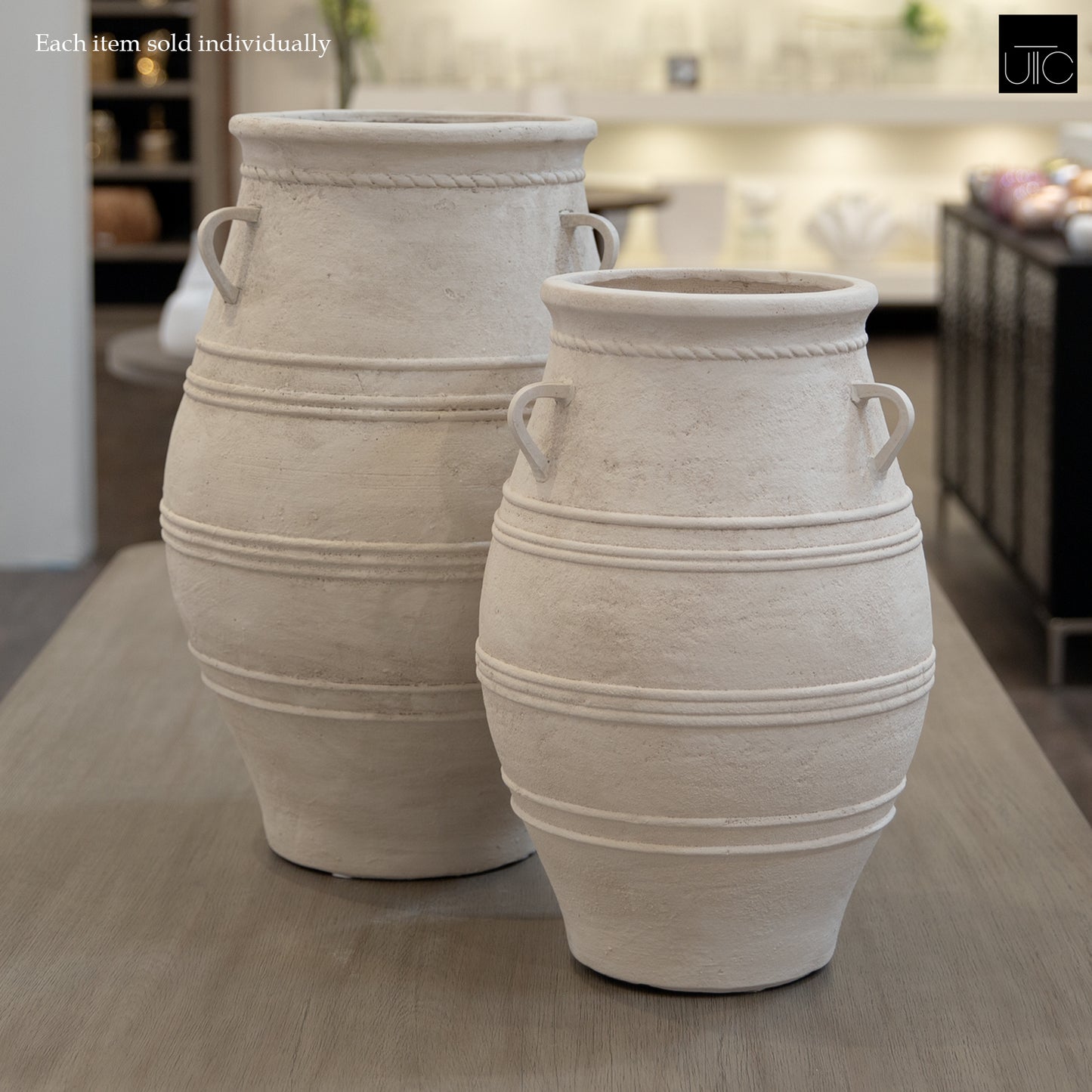 Arina Bulbous Amphora Planter with Loop Handles