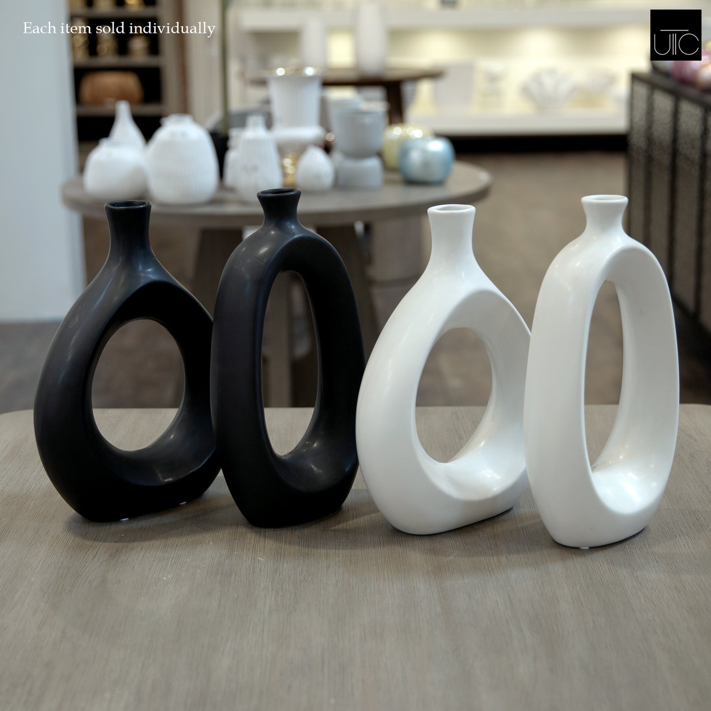 Nelya Sculptural Donut Ceramic Vase