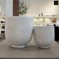Irina Textured Cylinder Planters with Recessed Pedestal Base (Set of 2)