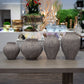 Pavati Handcrafted Egg-Shaped Terracotta Vase with Ribbed Texture