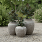 Kira Ribbed Amphora-Style Cement Planter